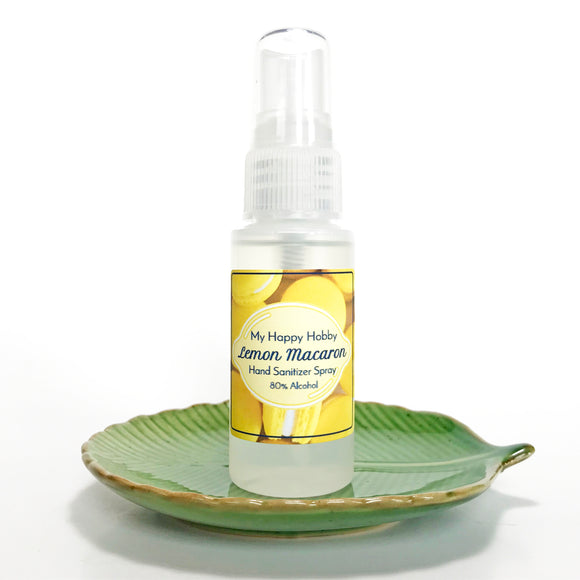 Lemon Macaron Hand Sanitizer Spray 80% Alcohol - 1oz